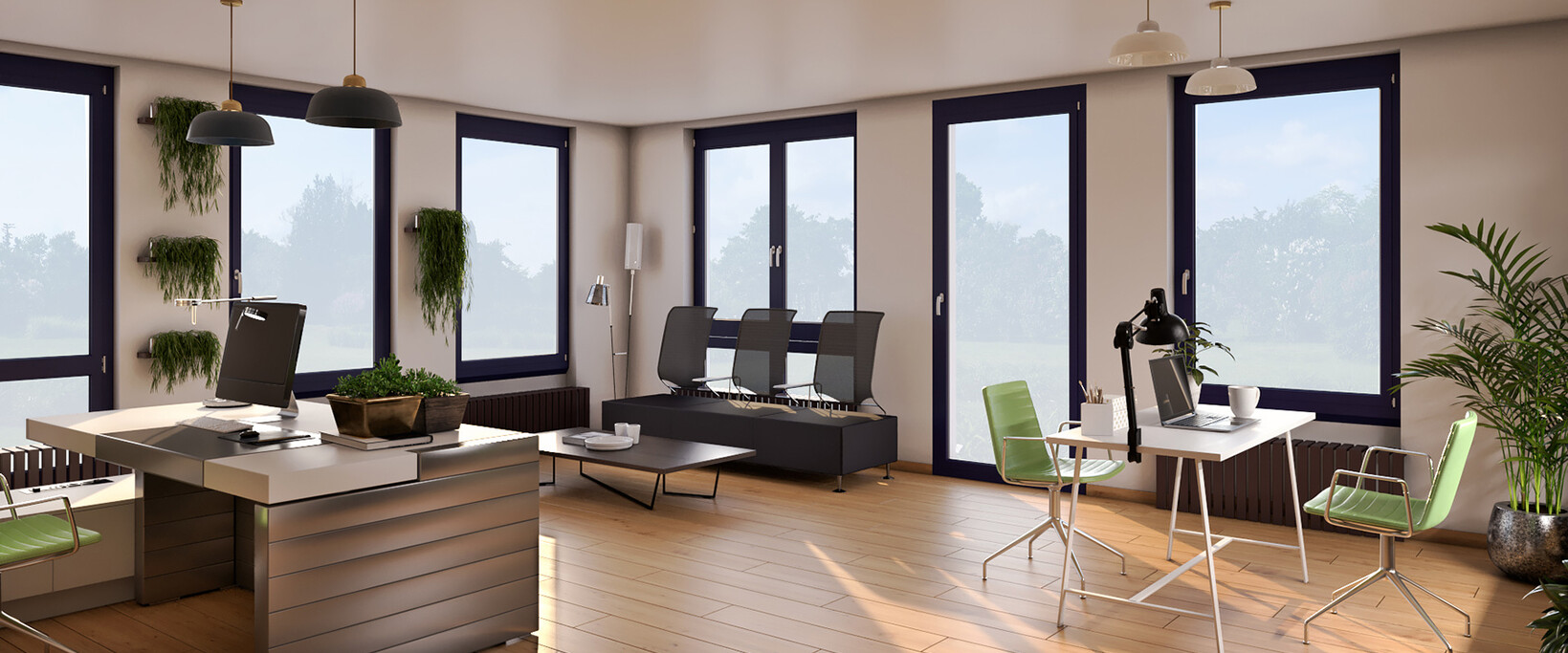 Ausgebauter Büroraum mit 117 m² im Erdgeschoss an zentraler Lage in Solothurn zu vermieten.